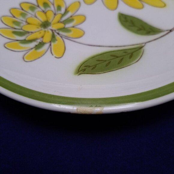 Mikasa Tampa Stone Salad Plate Yellow Green Floral Design Japan - Picture 5 of 8